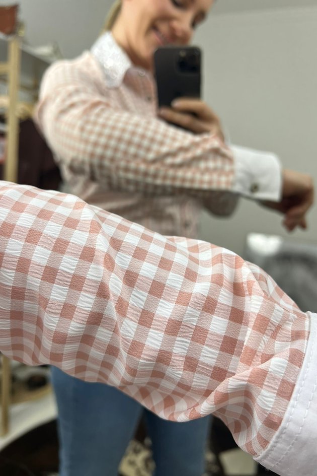 01 camisete feminina xadrez hanna