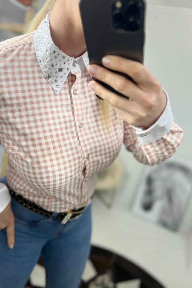 03 camisete feminina xadrez hanna