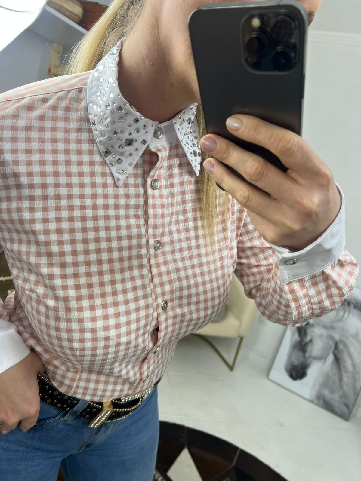 04 camisete feminina xadrez hanna