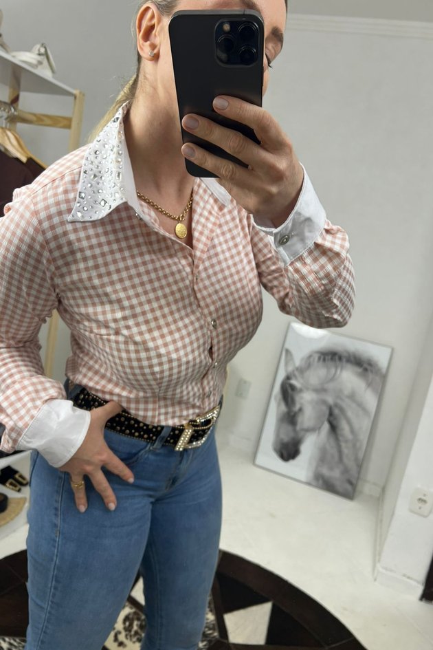 05 camisete feminina xadrez hanna