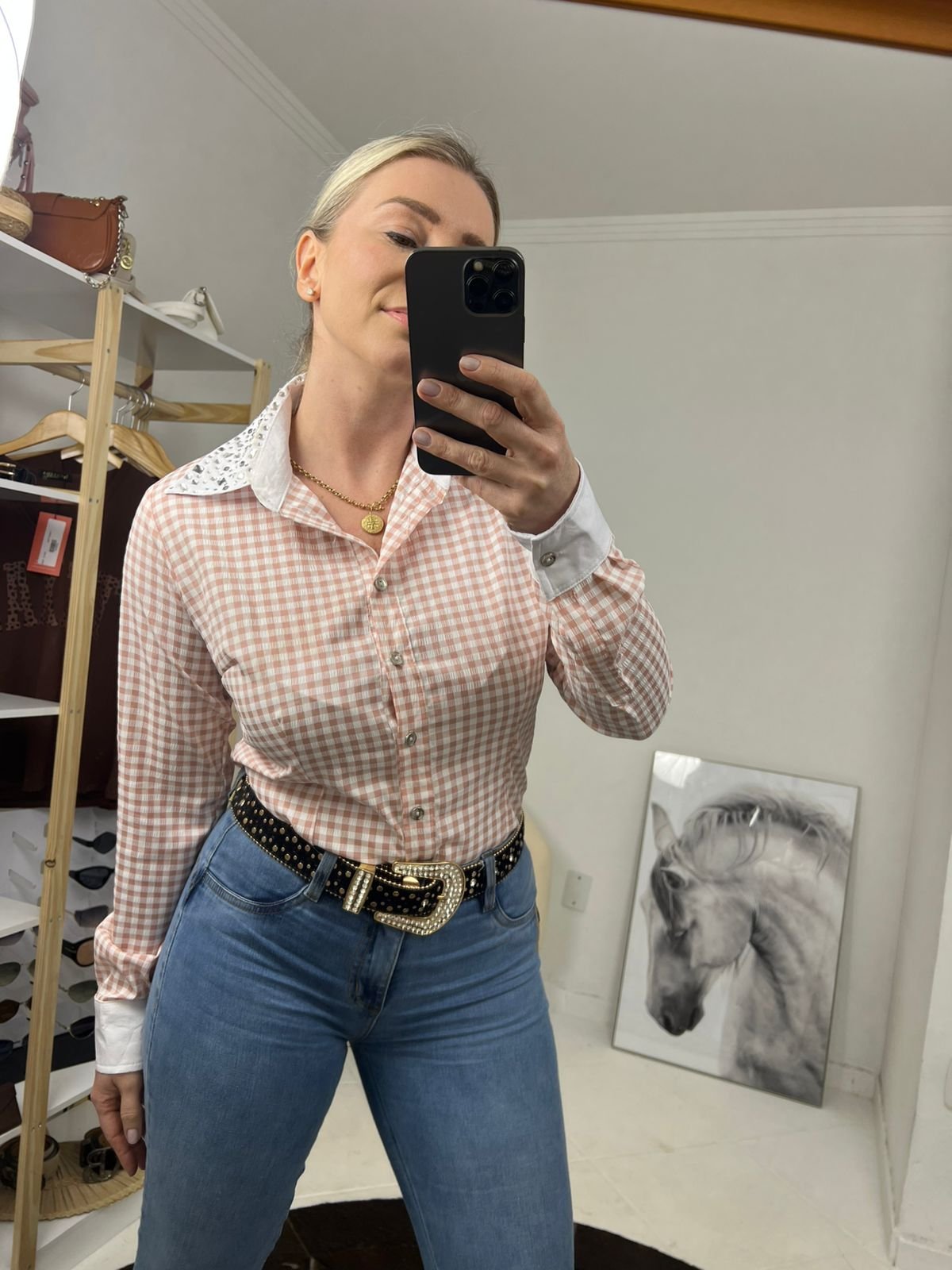 07 camisete feminina xadrez hanna