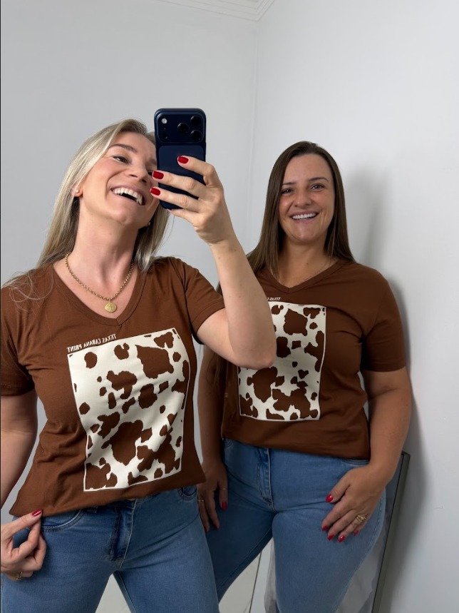 03 t shirt feminina texas print brown