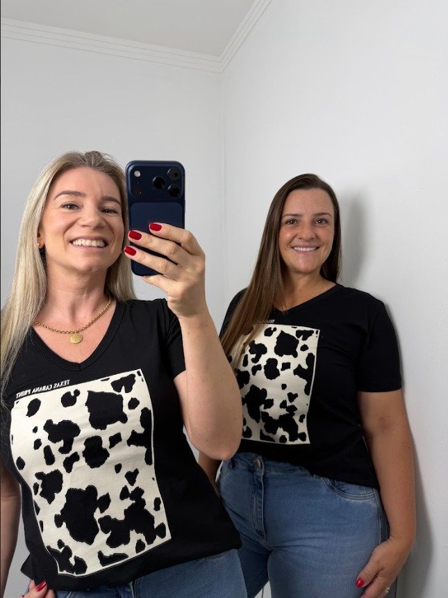 02 t shirt feminina texas print black