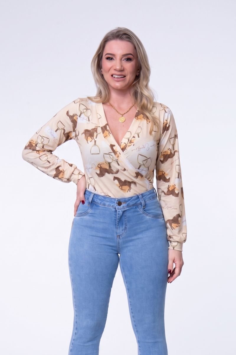 01 collant transpassado feminino cowgirl