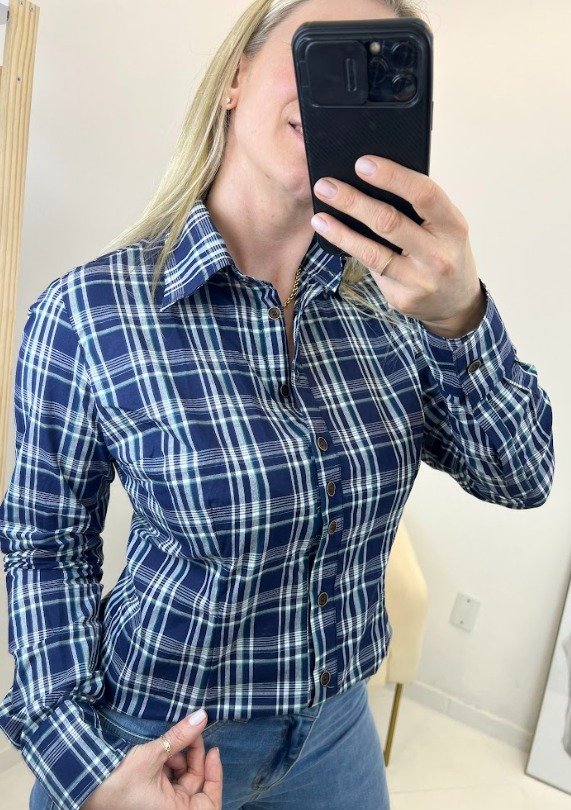 04 camisete feminina xadrez nivea